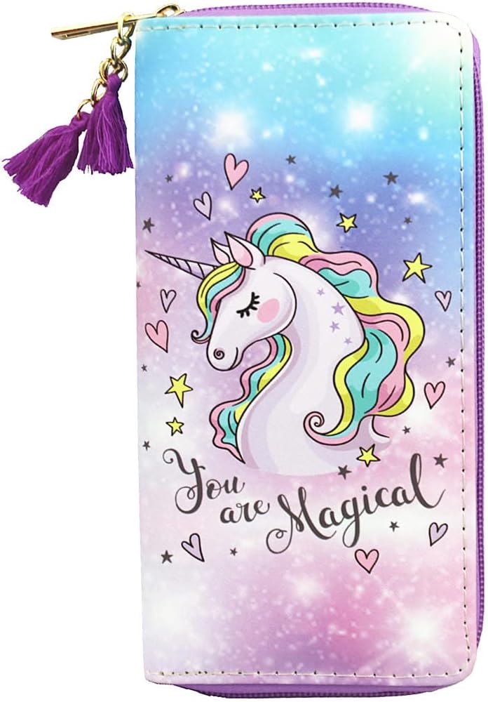 MayeBridge Women’s Printed Zip Around Wallet Unicorn Wallets Purse Unicorn Zipper Wallet Long Clutch Bag PU Leather Purse For Girls Women Christmas Gift(Unicorn C0514) - Image 1